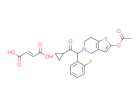 2-acetoxy-5-(α-cyclopropylcarbonyl-2-fluorobenzyl)-4,5,6,7-tetrahydrothieno[3,2-c]pyridine fumarate