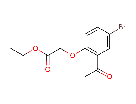 Molecular Structure of 34849-50-8 (Acetic acid, (2-acetyl-4-bromophenoxy)-, ethyl ester)