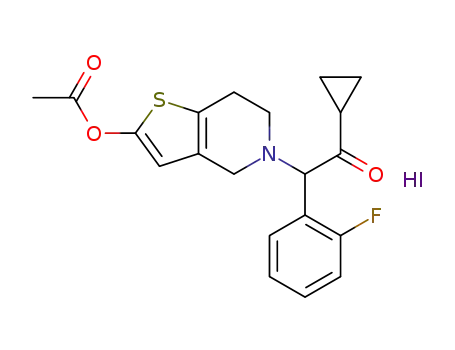 5-[2-cyclopropyl-1-(2-fluorophenyl)-2-oxoethyl]-4,5,6,7-tetrahydrothieno[3,2-c]pyridin-2-yl acetate hydroiodide