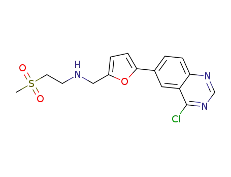 Molecular Structure of 1334953-75-1 (N-((5-(4-chloroquinazolin-6-yl)furan-2-yl)Methyl)-2-(Methylsulfonyl)ethanaMine)