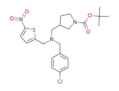 tert-butyl 3-(((4-chlorobenzyl)((5-nitrothiophen-2-yl)methyl)amino)methyl)pyrrolidine-1-carboxylate
