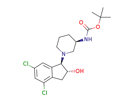 tert-butyl (R)-1-((1R,2R)-4,6-dichloro-2-hydroxy-2,3-dihydro-1H-inden-1-yl)piperidin-3-ylcarbamate