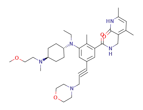 N-((4,6-dimethyl-2-oxo-1,2-dihydropyridin-3-yl)methyl)-3-(ethyl((trans)-4-((2-methoxyethyl)(methyl)amino)cyclohexyl)amino)-2-methyl-5-(3-morpholinoprop-1-yn-1-yl)benzamide