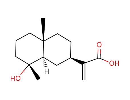 Molecular Structure of 4586-68-9 ((2R,8aβ)-Decahydro-8β-hydroxy-4aα,8-dimethyl-α-methylene-2-naphthaleneacetic acid)