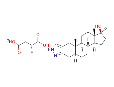 ((1S,3aS,3bR,5aS,10aS,10bS,12aS)-1,10a,12a-trimethyl-1,2,3,3a,3b,4,5,5a,6,7,10,10a,10b,11,12,12a-hexadecahydrocyclopenta[5,6]naphtho[1,2-f ]indazol-1-ol)*2(R-methylsuccinic acid)