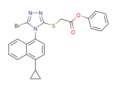 phenyl 2-((5-bromo-4-(4-cyclopropylnaphthalen-1-yl)-4H-1,2,4-triazol-3-yl)thio)acetate