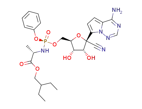 (2S)-2-ethylbutyl 2-(((S)-(((2R,3S,4R,5R)-5-(4-aminopyrrolo[2,1-f][1,2,4]triazin-7-yl)-5-cyano-3,4-dihydroxytetrahydrofuran-2-yl)methoxy)(phenoxy)phosphoryl)amino)propanoate