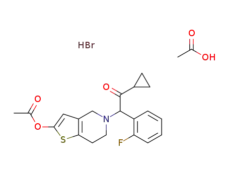 5-[(1RS)-2-cyclopropyl-1-(2-fluorophenyl)-2-oxyethyl]-4,5,6,7-tetrahydrothieno[3,2-c]pyridine-2-yl acetate acetic acid hydrobromide