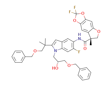 (7R)-N-{1-[(2R)-3-(benzyloxy)-2-hydroxypropyl]-2-[1-(benzyloxy)-2-methylpropan-2-yl]-6-fluoro-1H-indol-5-yl}-2,2-difluoro-7-methyl-6,7-dihydro-2H-furo[2,3-f][1,3]benzodioxole-7-carboxamide