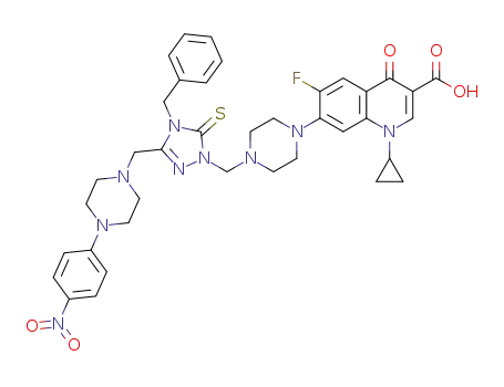 1-cyclopropyl-6-fluoro-7-{4-[(3-{[4-(4-nitrophenyl)piperazin-1-yl]methyl}-4-benzyl-5-thioxo-4,5-dihydro-1H-1,2,4-triazole-1-yl)methyl]piperazin-1-yl}-4-oxo-1,4-dihydroquinoline-3-carboxylic acid