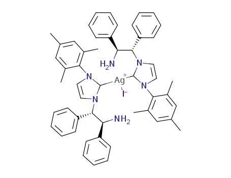 bis[3-((1S,2S)-1,2-diphenyl-2-aminoethyl)-1-mesityl-butylimidazol-2-ylidene]iodosilver
