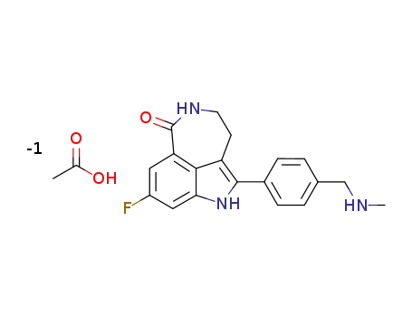 8-fluoro-2-{4-[(methylamino)methyl]phenyl}-1,3,4,5-tetrahydro-6H-azepino[5,4,3-cd]indol-6-one acetate