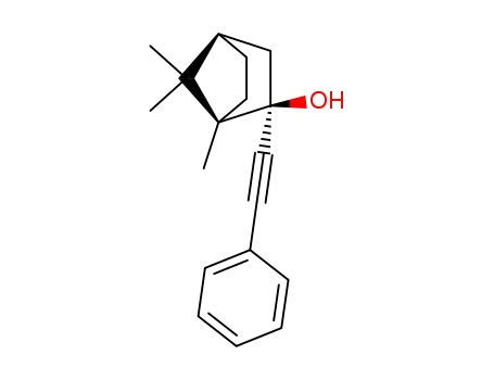 Molecular Structure of 124620-27-5 (Bicyclo[2.2.1]heptan-2-ol, 1,7,7-trimethyl-2-(phenylethynyl)-, exo-)