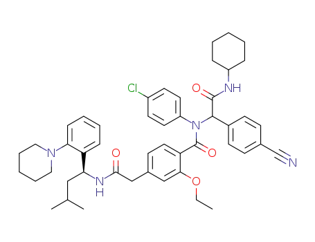N-(4-chlorophenyl)-N-(1-(4-cyanophenyl)-2-(cyclohexylamino)-2-oxoethyl)-2-ethoxy-4-(2-((S)-3-methyl-1-(2-(piperidin-1-yl)phenyl)butylamino)-2-oxoethyl)benzamide