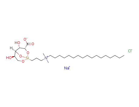 sodium (3R,4S,5S,6R)-1-(3-(heptadecyldimethylammonio)propyl)-4,6-dihydroxy-2,8,9-trioxa-1-silabicyclo[3.3.1]nonane-3-carboxylate chloride