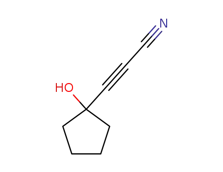 Molecular Structure of 32837-90-4 (2-Propynenitrile, 3-(1-hydroxycyclopentyl)-)