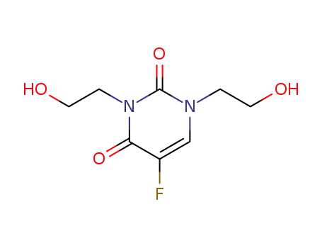 Molecular Structure of 55185-82-5 (2,4(1H,3H)-Pyrimidinedione, 5-fluoro-1,3-bis(2-hydroxyethyl)-)
