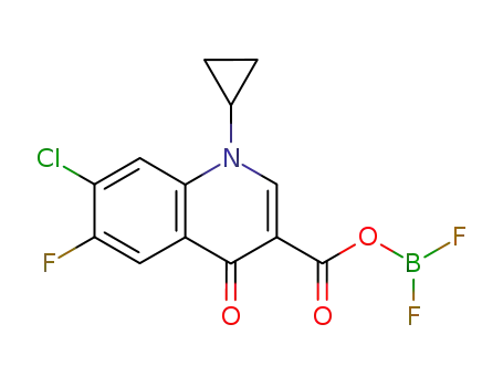 Molecular Structure of 121322-20-1 (4(1H)-Quinolinone,
7-chloro-1-cyclopropyl-3-[[(difluoroboryl)oxy]carbonyl]-6-fluoro-)