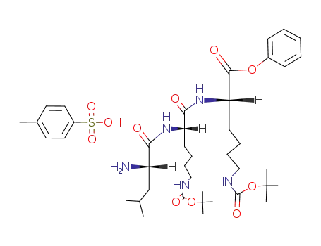 (S)-2-[(S)-2-((S)-2-Amino-4-methyl-pentanoylamino)-6-tert-butoxycarbonylamino-hexanoylamino]-6-tert-butoxycarbonylamino-hexanoic acid phenyl ester; compound with toluene-4-sulfonic acid