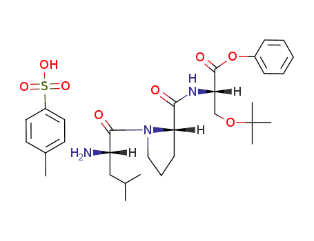 Molecular Structure of 138541-24-9 (L-Serine, O-(1,1-dimethylethyl)-N-(1-L-leucyl-L-prolyl)-, phenyl ester,
mono(4-methylbenzenesulfonate))