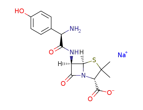 Molecular Structure of 34642-77-8 (Amoxicillin sodium)