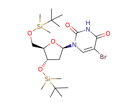 Molecular Structure of 154925-95-8 (3',5'-Bis-O-(tert-butyldimethylsilyl)-5-bromo-2'-deoxyuridine)