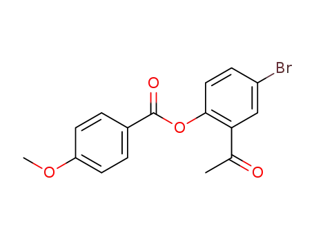 Molecular Structure of 88952-06-1 (Benzoic acid, 4-methoxy-, 2-acetyl-4-bromophenyl ester)