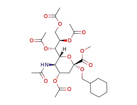 (2R,4S,5R,6R)-4-Acetoxy-5-acetylamino-2-cyclohexylmethoxy-6-((1S,2R)-1,2,3-triacetoxy-propyl)-tetrahydro-pyran-2-carboxylic acid methyl ester