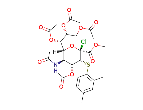 (2S,3R,4R,5S,6R)-4-Acetoxy-5-acetylamino-2-chloro-3-(2,4-dimethyl-phenylsulfanyl)-6-((1S,2R)-1,2,3-triacetoxy-propyl)-tetrahydro-pyran-2-carboxylic acid methyl ester