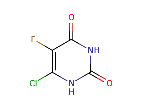 Molecular Structure of 13593-36-7 (2,4(1H,3H)-Pyrimidinedione, 6-chloro-5-fluoro-)