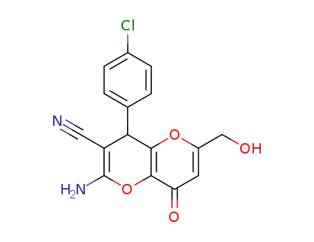 2-amino-4-(4-chlorophenyl)-4,8-dihydro-6-(hydroxymethyl)-8-oxo-pyrano[3,2-b]pyran-3-carbonitrile