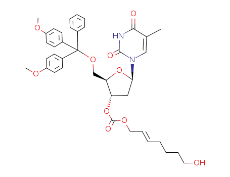 Carbonic acid (2R,3S,5R)-2-[bis-(4-methoxy-phenyl)-phenyl-methoxymethyl]-5-(5-methyl-2,4-dioxo-3,4-dihydro-2H-pyrimidin-1-yl)-tetrahydro-furan-3-yl ester (E)-7-hydroxy-hept-2-enyl ester