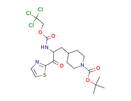 4-[3-oxo-3-thiazol-2-yl-2-(2,2,2-trichloro-ethoxycarbonylamino)-propyl]-piperidine-1-carboxylic acid tert-butyl ester