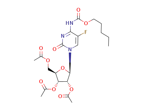 Molecular Structure of 396684-34-7 (Cytidine, 5-fluoro-N-[(pentyloxy)carbonyl]-, 2',3',5'-triacetate)