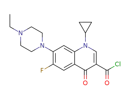 1-cyclopropyl-7-(4-ethyl-1-piperazinyl)-6-fluoro-1,4-dihydro-4-oxo-quinolinoyl chloride