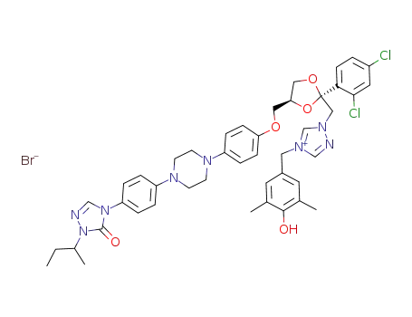 1-[4-(4-{4-[4-(1-sec-butyl-5-oxo-1,5-dihydro-[1,2,4]triazol-4-yl)-phenyl]-piperazin-1-yl}-phenoxymethyl)-2-(2,4-dichloro-phenyl)-[1,3]dioxolan-2-ylmethyl]-4-(4-hydroxy-3,5-dimethyl-benzyl)-1H-[1,2,4]triazol-4-ium; bromide