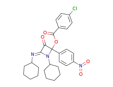 4-Chloro-benzoic acid 1-cyclohexyl-4-[(Z)-cyclohexylimino]-2-(4-nitro-phenyl)-3-oxo-azetidin-2-yl ester