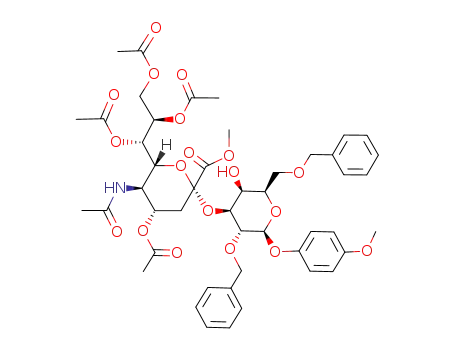 (2S,4S,5R,6R)-4-Acetoxy-5-acetylamino-2-[(2S,3R,4S,5S,6R)-3-benzyloxy-6-benzyloxymethyl-5-hydroxy-2-(4-methoxy-phenoxy)-tetrahydro-pyran-4-yloxy]-6-((1S,2R)-1,2,3-triacetoxy-propyl)-tetrahydro-pyran-2-carboxylic acid methyl ester