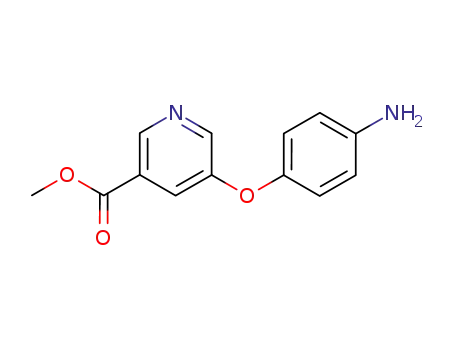 Molecular Structure of 284462-58-4 (3-Pyridinecarboxylic acid, 5-(4-aminophenoxy)-, methyl ester)
