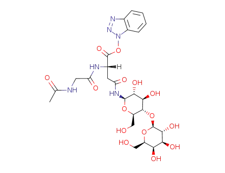 (S)-2-(2-Acetylamino-acetylamino)-N-[(2R,3R,4R,5S,6R)-3,4-dihydroxy-6-hydroxymethyl-5-((2S,3R,4S,5R,6R)-3,4,5-trihydroxy-6-hydroxymethyl-tetrahydro-pyran-2-yloxy)-tetrahydro-pyran-2-yl]-succinamic acid benzotriazol-1-yl ester