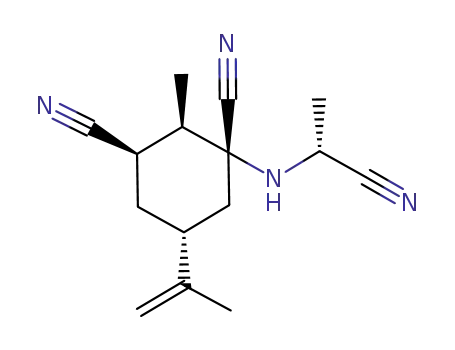 1-[(cyano-methyl-methyl)-amino]-5-isopropenyl-2-methyl-cyclohexane-1,3-dicarbonitrile