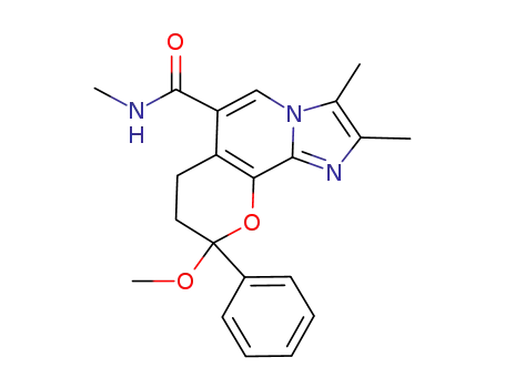9-methoxy-2,3-dimethyl-9-phenyl-7H-8,9-dihydropyrano[2,3-c]imidazo[1,2-a]pyridine-6-carboxylic acid methylamide