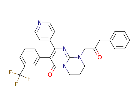 9-(2-Oxo-3-phenyl-propyl)-2-pyridin-4-yl-3-(3-trifluoromethyl-phenyl)-6,7,8,9-tetrahydro-pyrimido[1,2-a]pyrimidin-4-one