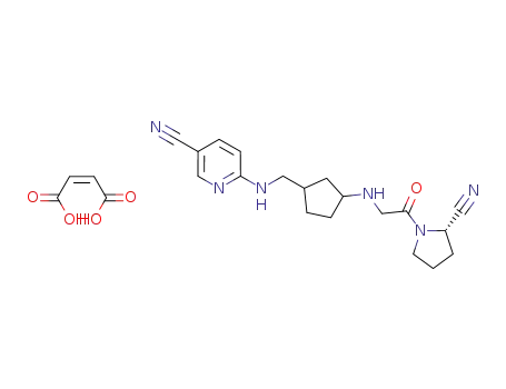 6-((1SR,3RS)-3-{2-[(2S)-2-cyanopyrrolidin-1-yl]-2-oxoethylamino}cyclopentylmethylamino)nicotinonitrile maleate