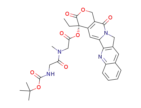 (tert-butoxycarbonylaminoacetyl-methyl-amino)-acetic acid (S)-4-ethyl-3,13-dioxo-3,4,12,13-tetrahydro-1H-2-oxa-6,12a-diaza-dibenzo[b,h]fluoren-4-yl ester