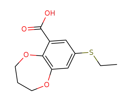 8-ethylthio-2H-3,4-dihydro-1,5-benzodioxepine-6-carboxylic acid