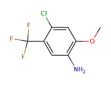 Molecular Structure of 284462-45-9 (4-CHLORO-2-METHOXY-5-(TRIFLUOROMETHYL)-BENZENAMINE)