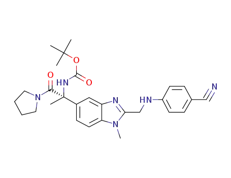 (R)-2-(4-cyanophenylaminomethyl)-1-methyl-5-[1-(N-tert-butyloxycarbonylamino)-1-(pyrrolidinocarbonyl)-ethyl]-benzimidazole