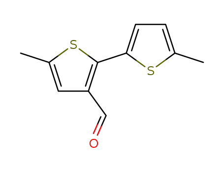 Molecular Structure of 99845-89-3 ([2,2'-Bithiophene]-3-carboxaldehyde, 5,5'-dimethyl-)