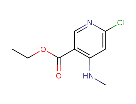 Molecular Structure of 449811-28-3 (6-CHLORO-4-(METHYLAMINO)-PYRIDINE-3-CARBOXYLIC ACID ETHYL ESTER)